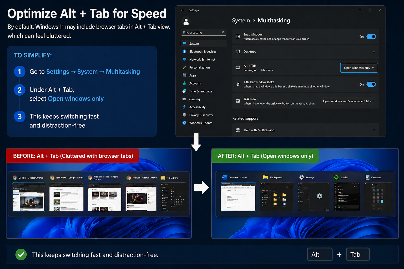 Optimize Alt + Tab for Speed Windows 11