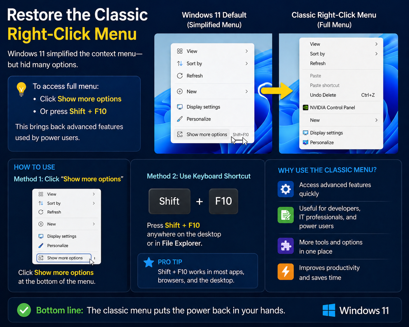 Restore the Classic Right-Click Menu Windows 11